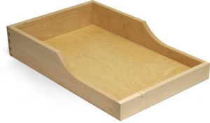 dovetailed drawer box with handle cutout